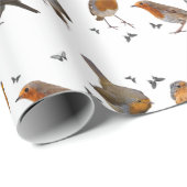 Robin Party Wrapping Paper (Farbe auswählen) Geschenkpapier (Rolleneckpunkt)