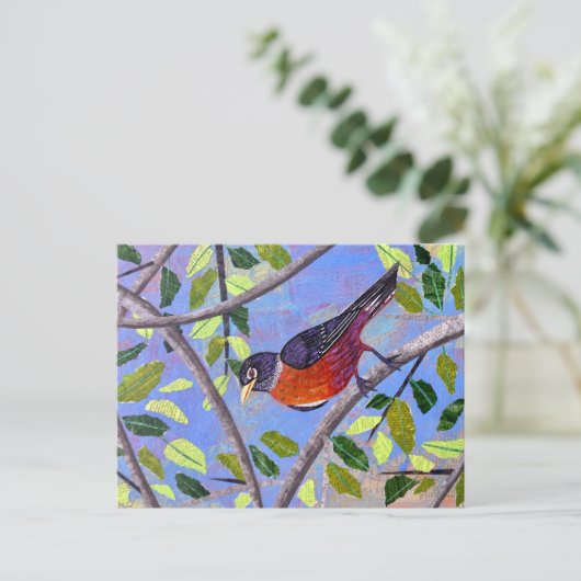 Robin Postkarte (Stehend Vorderseite)