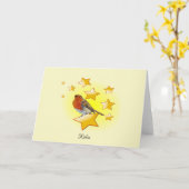 Robin Red Breast Bird ist ein Star Karte (Gelbe Blume)