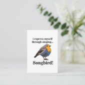 Robin Red Breast Songbird Visitenkarte (Stehend Vorderseite)
