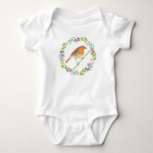Robin Red Breast, Vogel von Weihnachten Baby Strampler