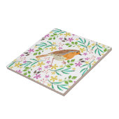 Robin Red Breast, Vogel von Weihnachten Fliese (Seite)