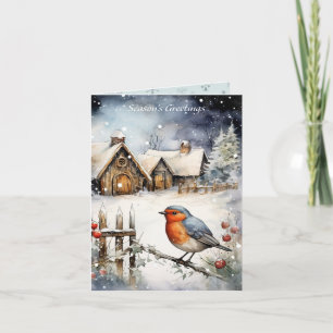 Robin Red Breast Weihnachten Karte