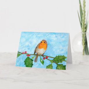 Robin Red Brust Faltschachtel Weihnachtskarte Karte