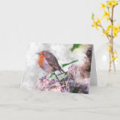 Robin RedBrust Karte (Gelbe Blume)