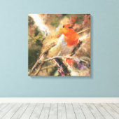 Robin RedBrust Leinwanddruck (Insitu (Holzboden))