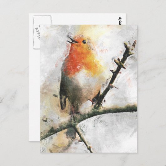 Robin RedBrust Postkarte (Vorne/Hinten)