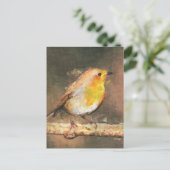 Robin RedBrust Postkarte (Stehend Vorderseite)