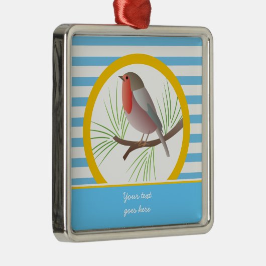 Robin RedBrust-Sonderschmuck Silbernes Ornament (Rechts)