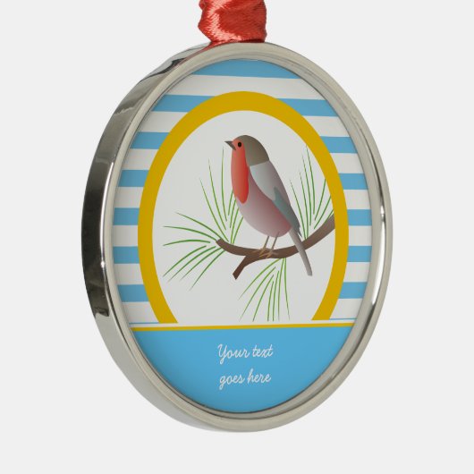 Robin RedBrust-Sonderschmuck Silbernes Ornament (Rechts)