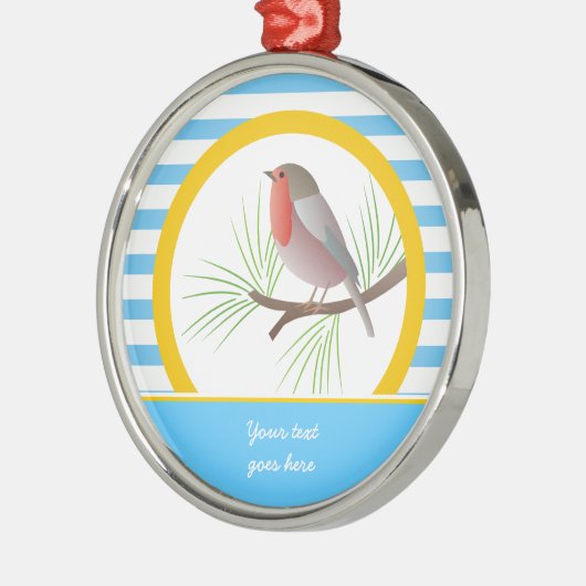 Robin RedBrust-Sonderschmuck Silbernes Ornament (Links)