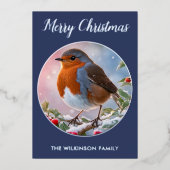 Robin Redbrustale Traditionelle Wildtiere Folien Feiertagskarte (Vorderseite)