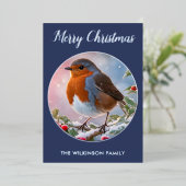 Robin Redbrustale Traditionelle Wildtiere Folien Feiertagskarte (Stehend vorne)