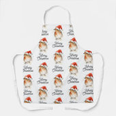 Robin RedBrustfest Wildlife Frohe Weihnachten Schürze (Vorderseite)