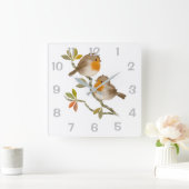 Robin Redust Birds Wall Clock Quadratische Wanduhr (Zuhause)