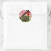 Robin Redust mit Holly Berry Cards Runder Aufkleber (Tasche)