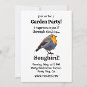 Robin Redust Songbird Garden Party Einladung (Vorderseite)