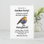 Robin Redust Songbird Garden Party Einladung (Stehend Vorderseite)