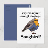 Robin Redust Songbird Postkarte (Vorne/Hinten)