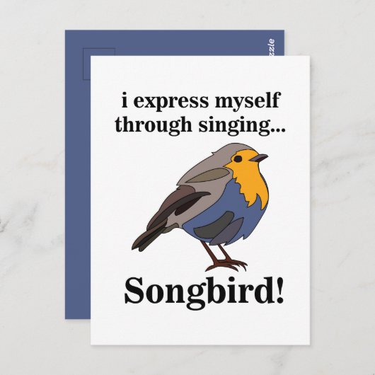 Robin Redust Songbird Postkarte (Vorne/Hinten)