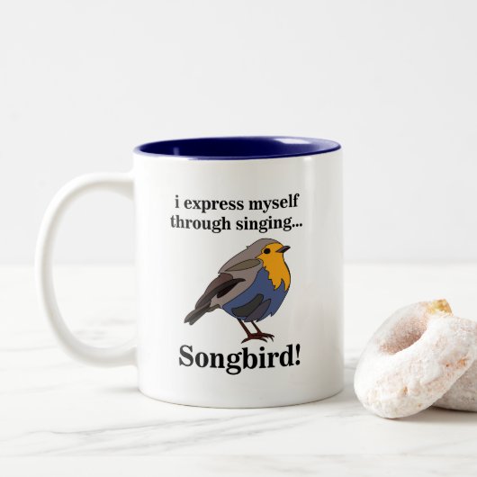 Robin Redust Songbird Zweifarbige Tasse (Mit Donut)