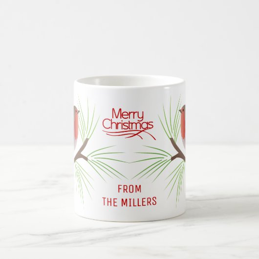 Robin Redust und Frohe Weihnachtstypografie Kaffeetasse (Mittel)