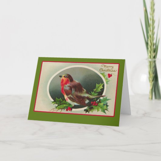 Robin Redust Vintage Weihnachtskarte Feiertagskarte (Vorderseite)