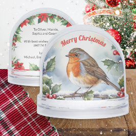 Robin Redust Watercolor Weihnachten Personalisiert Schneekugeln