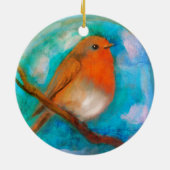 Robin Rotbrust Keramik Ornament (Hinten)