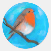Robin Rotbrust Runder Aufkleber (Vorderseite)
