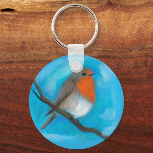 Robin Rotbrust Schlüsselanhänger (Vorderseite)