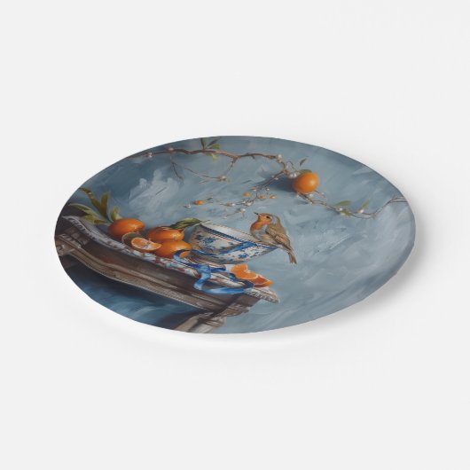 Robin - Rundpapier-Teller Pappteller (Schrägansicht)