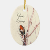 Robin Season's Greetings Keramik Ornament (Vorne)