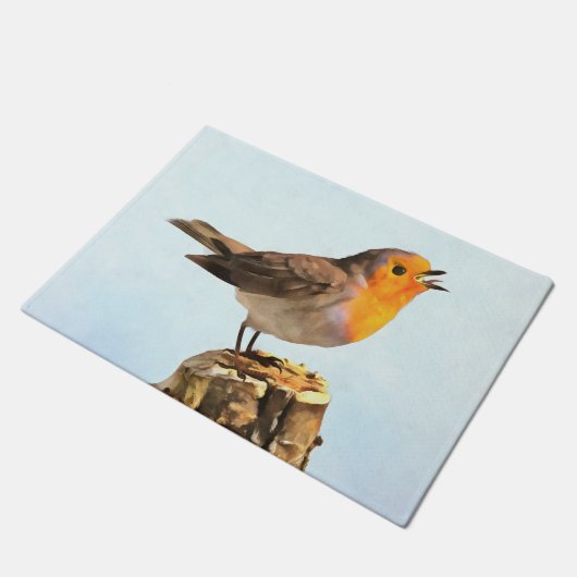 Robin singing fußmatte (Schrägansicht)