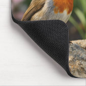 Robin Singing into a Spring Daffodil Mousepad (Ecke)