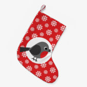 Robin Snowflakes Red Kleiner Weihnachtsstrumpf (Vorderansicht (hängend))