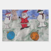 Robin, Snowman & Santa Wrapping Paper Set Geschenkpapier Set (Vorderseite 3)