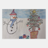 Robin, Snowman & Santa Wrapping Paper Set Geschenkpapier Set (Vorderseite 2)