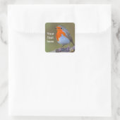Robin Square Sticker (Tasche)