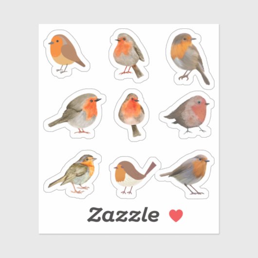 Robin Stickers Aufkleber (Blatt)