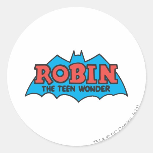 Robin The Teen Wonder Logo Runder Aufkleber (Vorderseite)