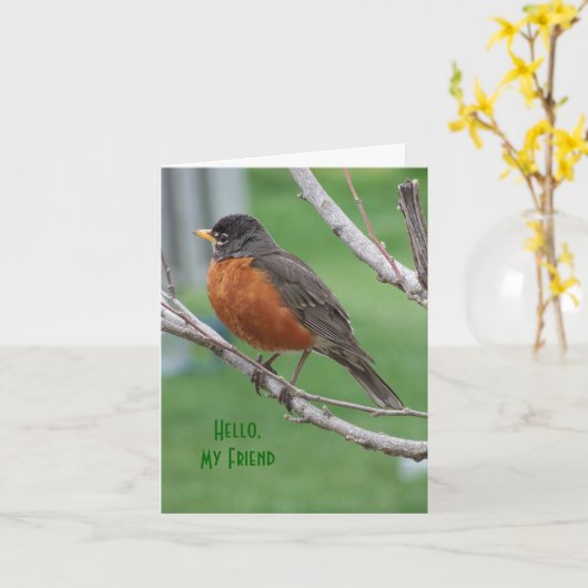 Robin, Thinkin" von Ihnen, Beifall Karte (Gelbe Blume)