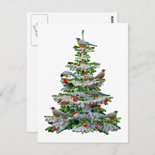 Robin Tree Postkarte (Vorne/Hinten)