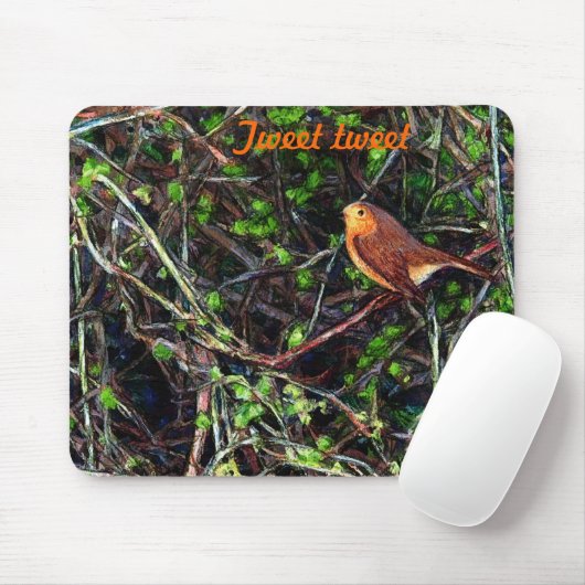 Robin Tweet tweet Mouse mat Mousepad (Mit Mouse)
