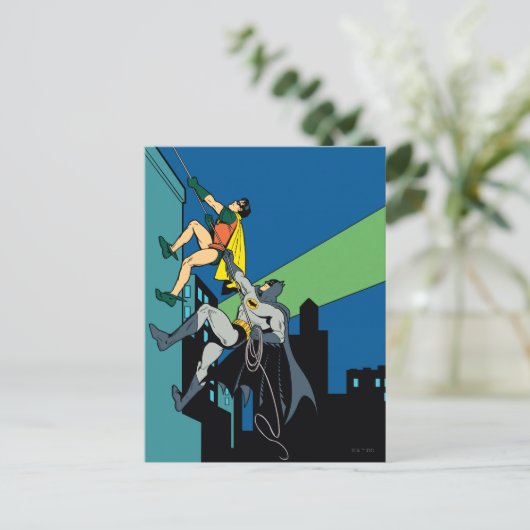 Robin und Batman Climb Postkarte (Stehend Vorderseite)