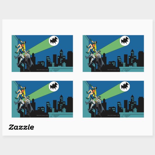 Robin und Batman Climb Rechteckiger Aufkleber (Blatt)