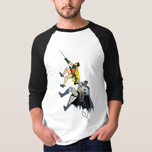 Robin und Batman Climb T-Shirt (Vorderseite)