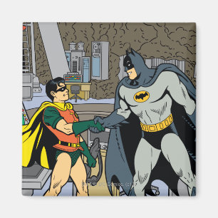 Robin und Batman Handschlag Magnet