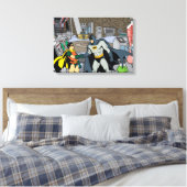 Robin und Batman Handshake Leinwanddruck (Insitu (Schlafzimmer))