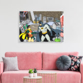 Robin und Batman Handshake Leinwanddruck (Insitu (Wohnzimmer))